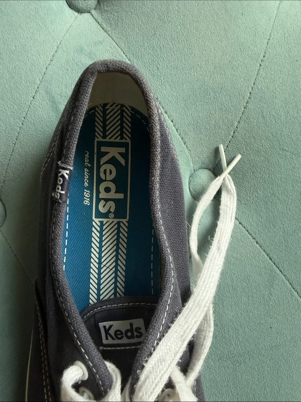 Keds Navy Canvas Lace-Up Sneaker with White Laces